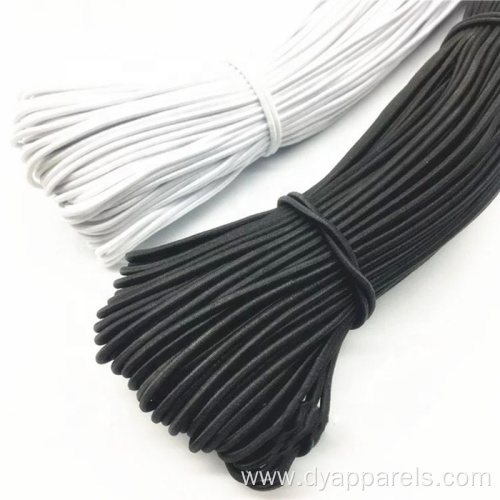 Black round elastic cord latex elastic cord